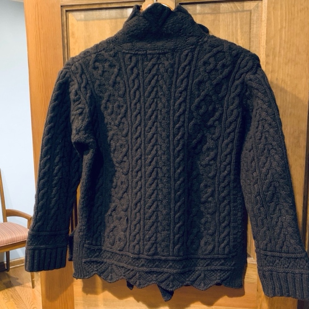 ARAN CRAFTS 100% Merino Wool Full Zip Sweater - Picture 3 of 7